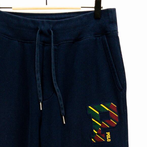 Polo Ralph Lauren P Patch Sweatpants Men’s Medium Navy Fleece Joggers Tapered - Picture 2 of 11